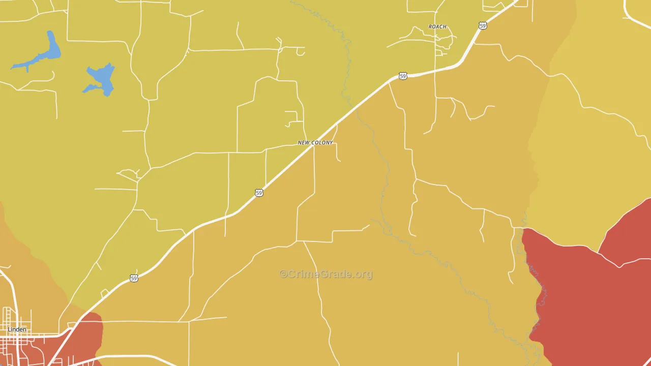 New Colony, TX Map of Arson Rates