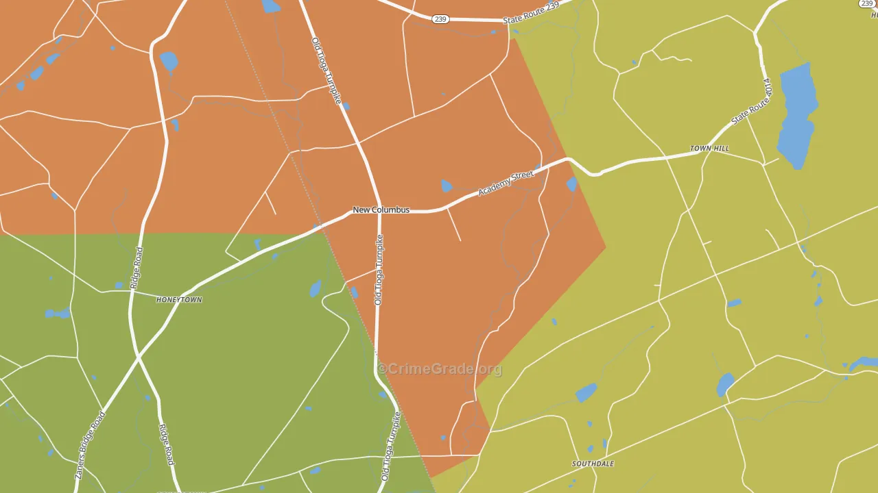 New Columbus, PA Map of Arson Rates