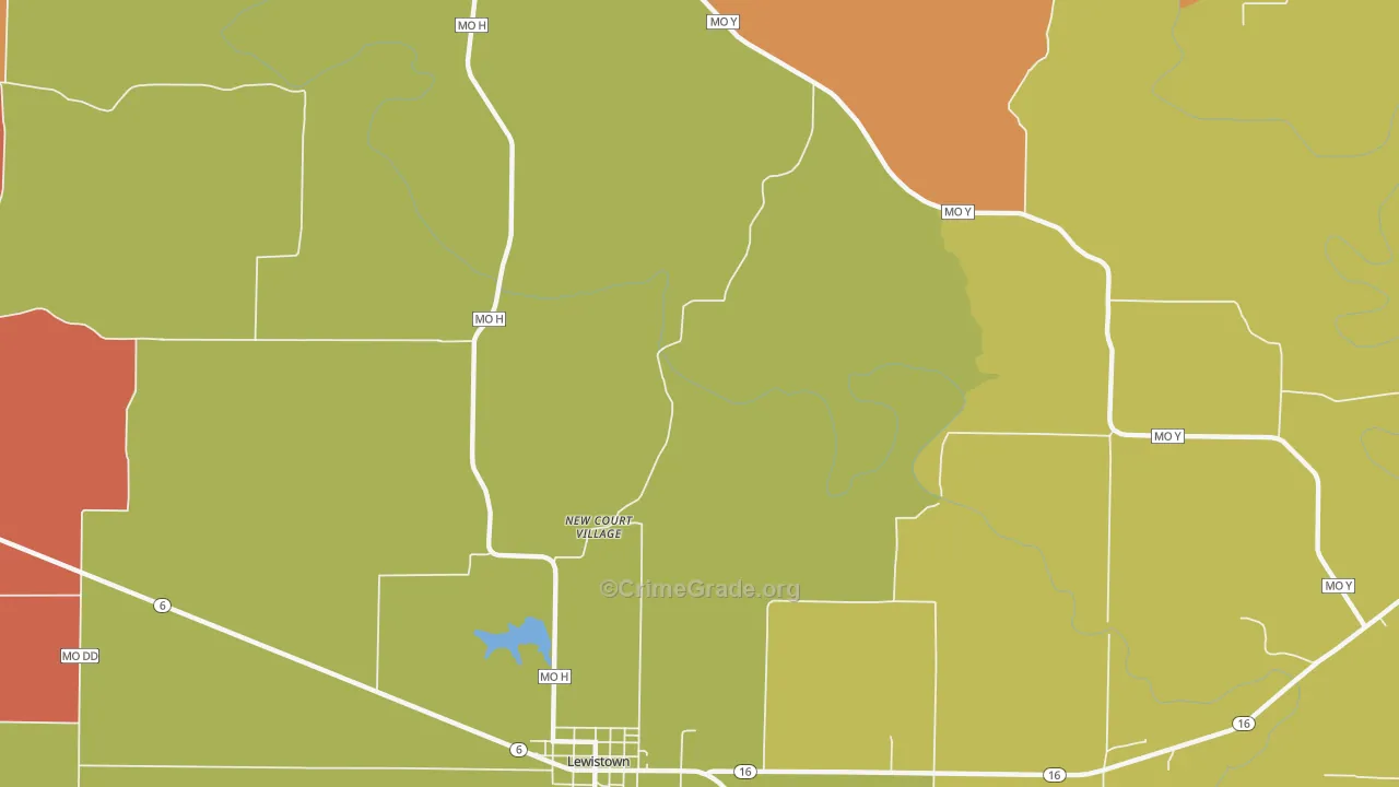 New Court Village, MO Map of Arson Rates