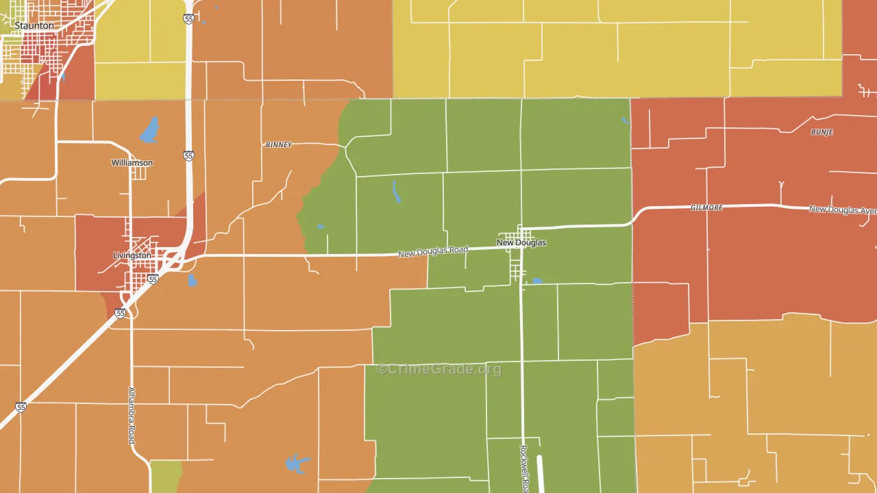 New Douglas, IL Map of Arson Rates