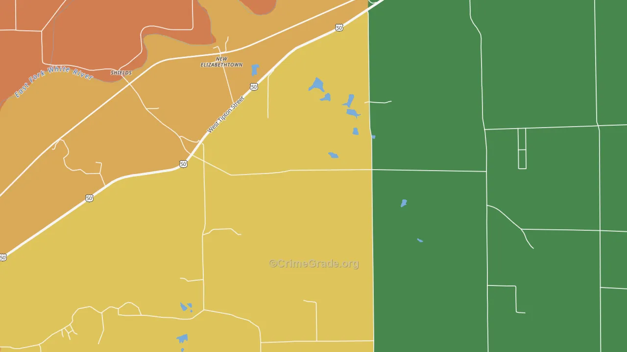 New Elizabethtown, IN Map of Arson Rates