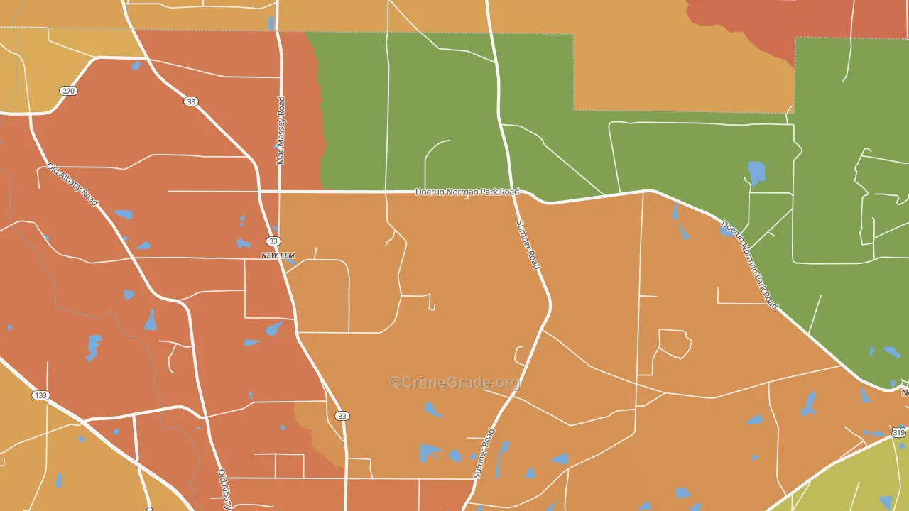 New Elm, GA Map of Arson Rates
