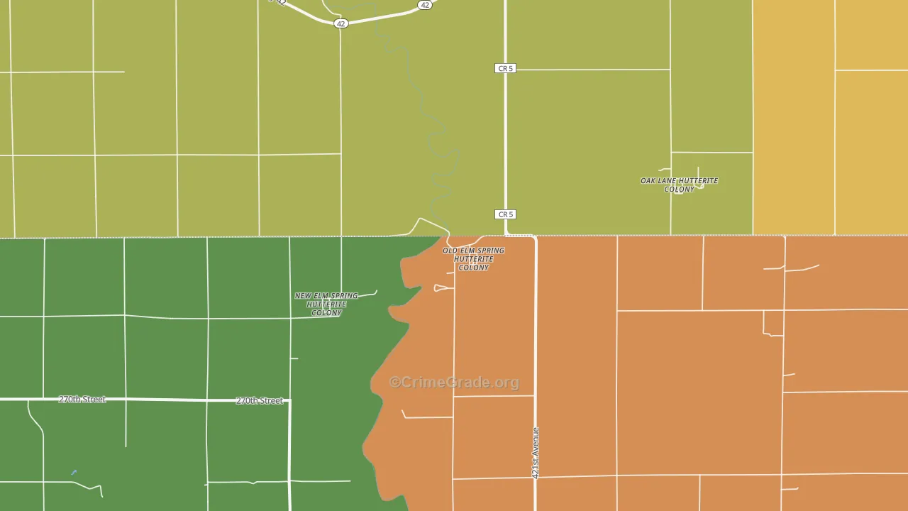 New Elm Springs Colony, SD Map of Arson Rates