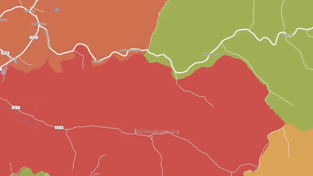 New Era, WV Map of Arson Rates