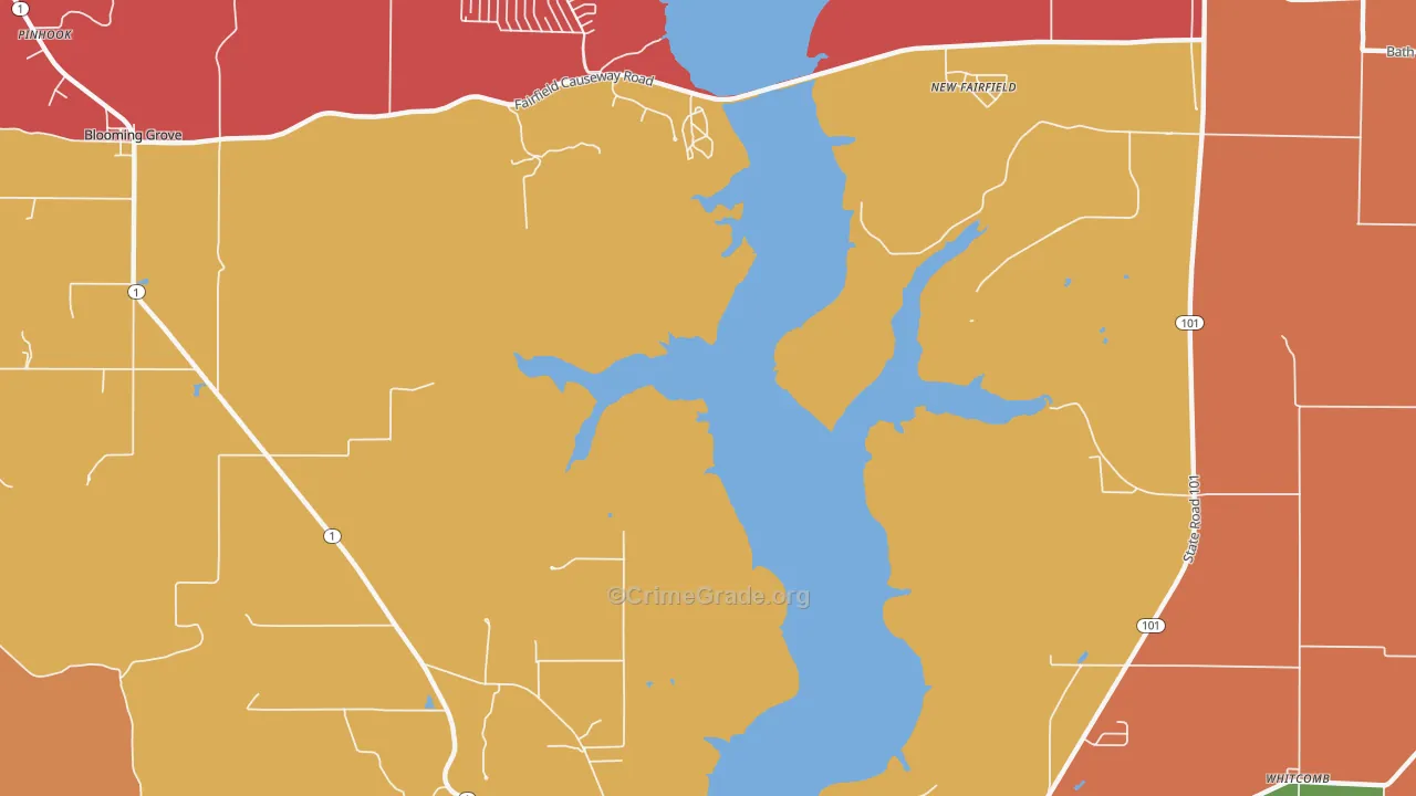 New Fairfield, IN Map of Arson Rates