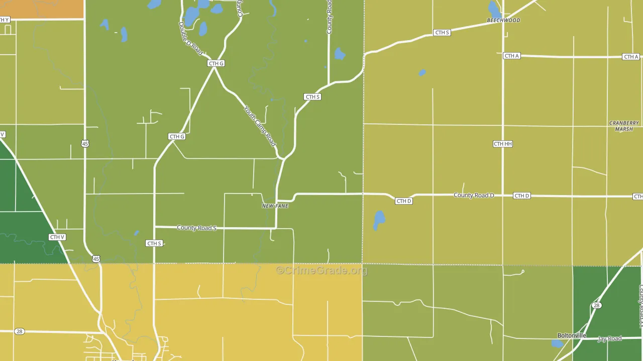 New Fane, WI Map of Arson Rates