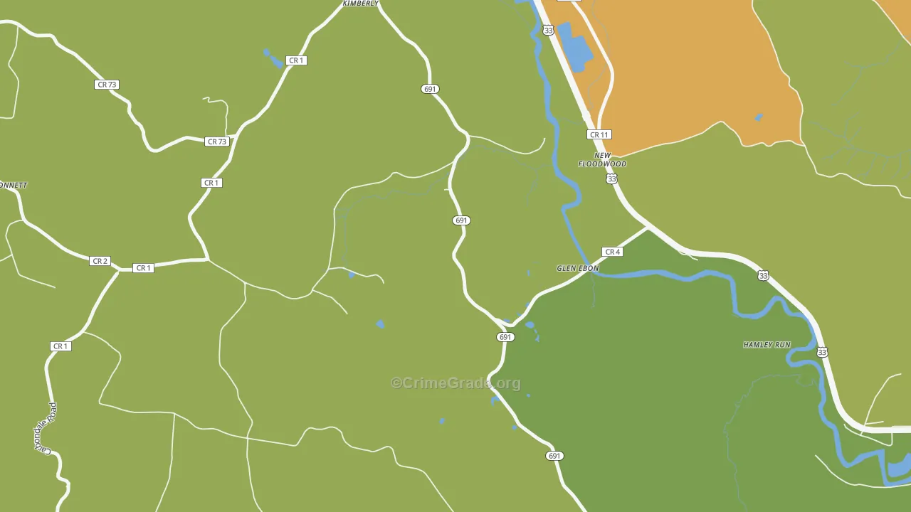 New Floodwood, OH Map of Arson Rates