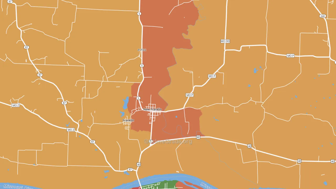 New Franklin, MO Map of Arson Rates