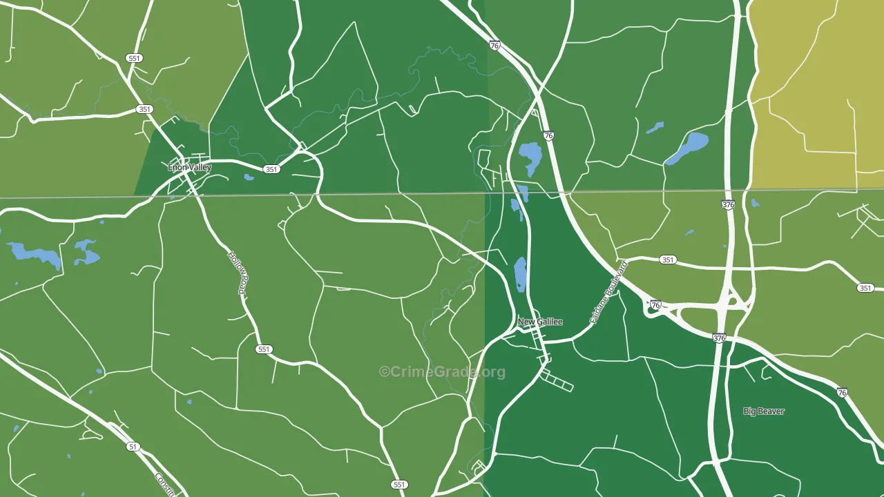 New Galilee, PA Map of Arson Rates
