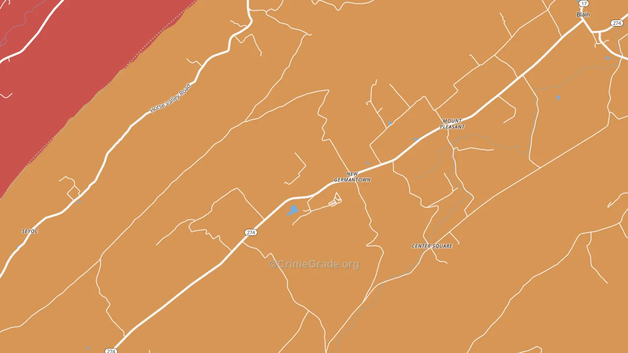 New Germantown, PA Map of Arson Rates