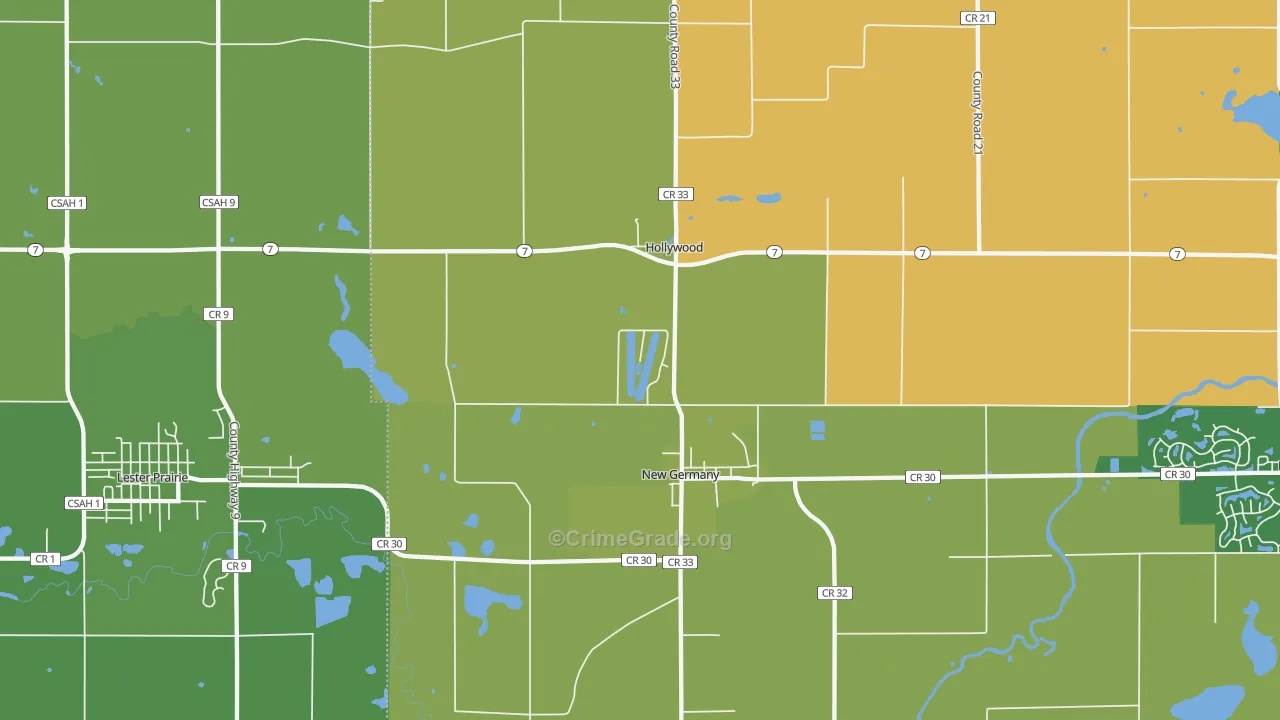 New Germany, MN Map of Arson Rates