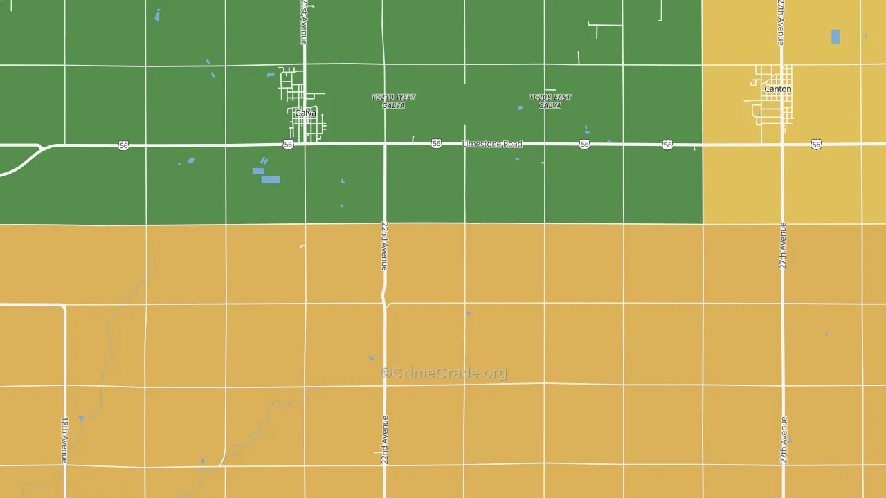 New Gottland, KS Map of Arson Rates
