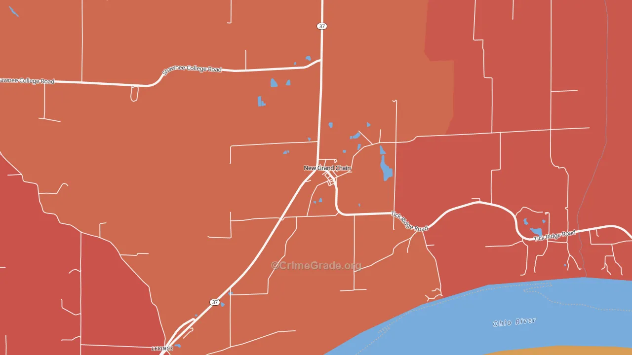 New Grand Chain, IL Map of Arson Rates