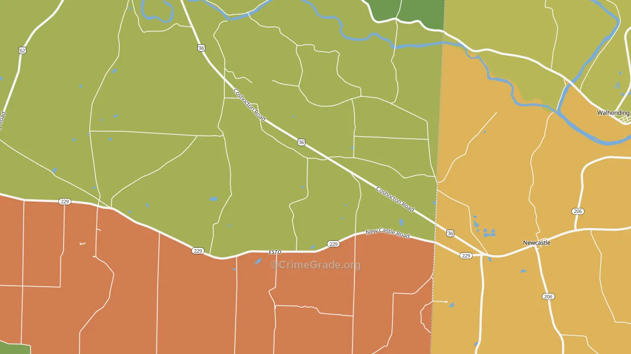 New Guilford, OH Map of Arson Rates