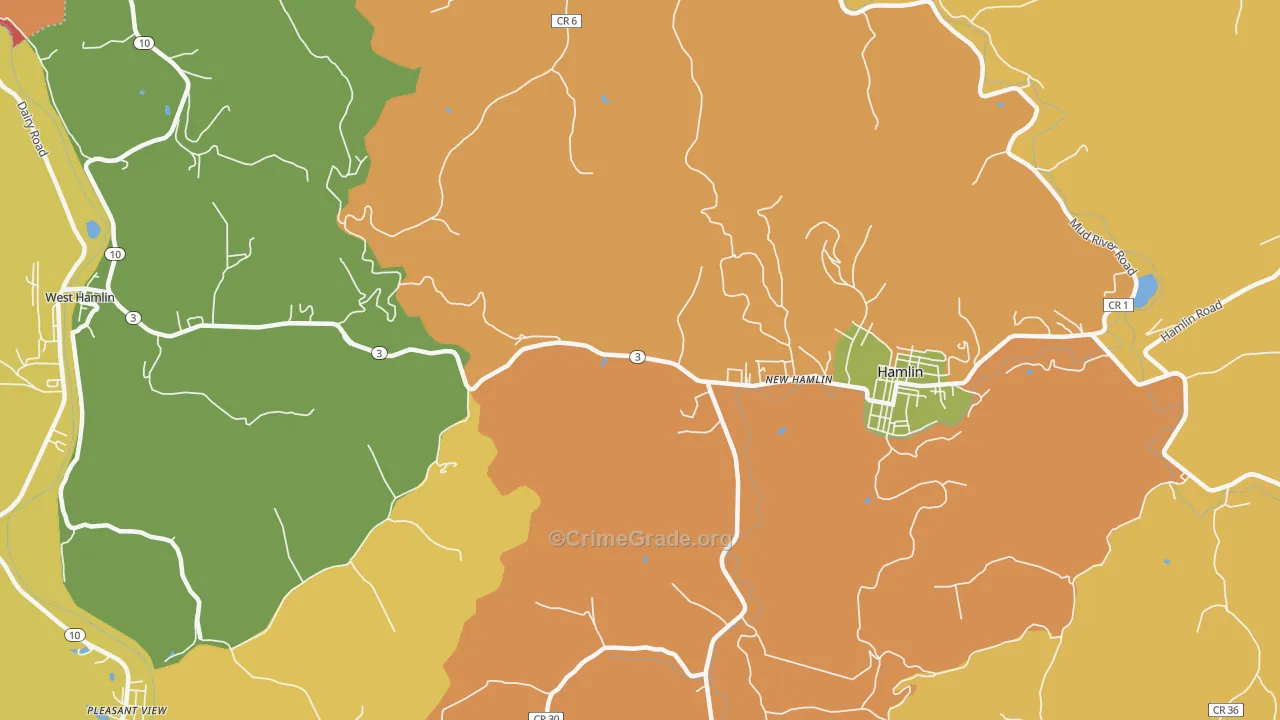 New Hamlin, WV Map of Arson Rates