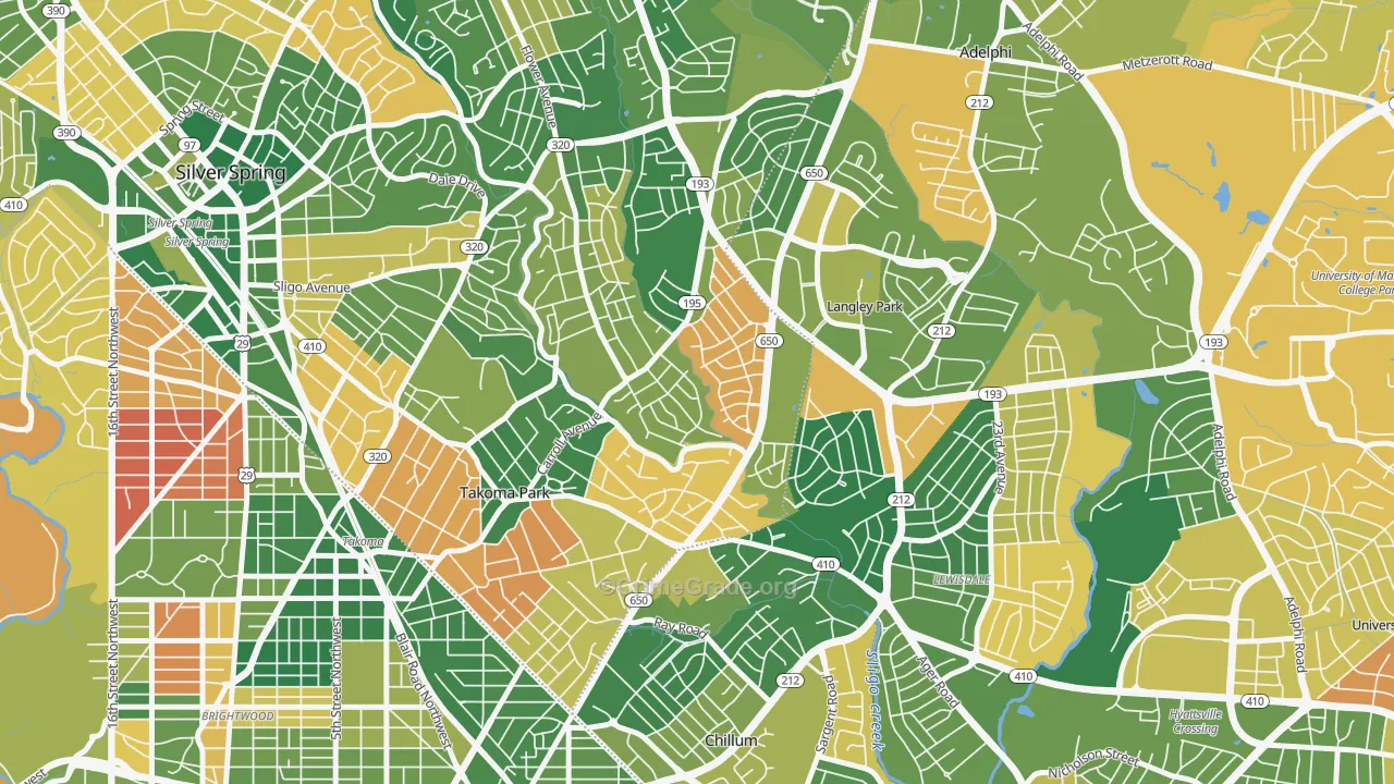 New Hampshire Gardens, Takoma Park, MD Map of Arson Rates