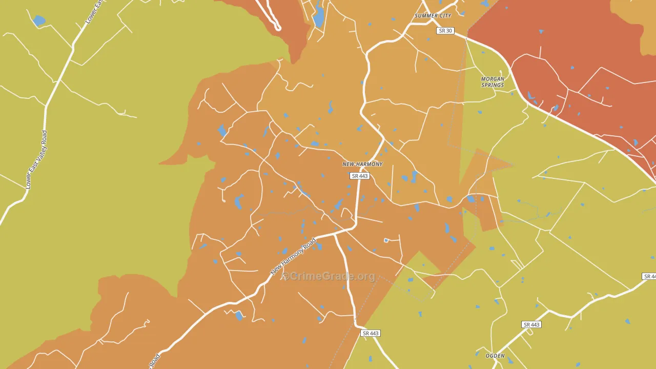 New Harmony, TN Map of Arson Rates