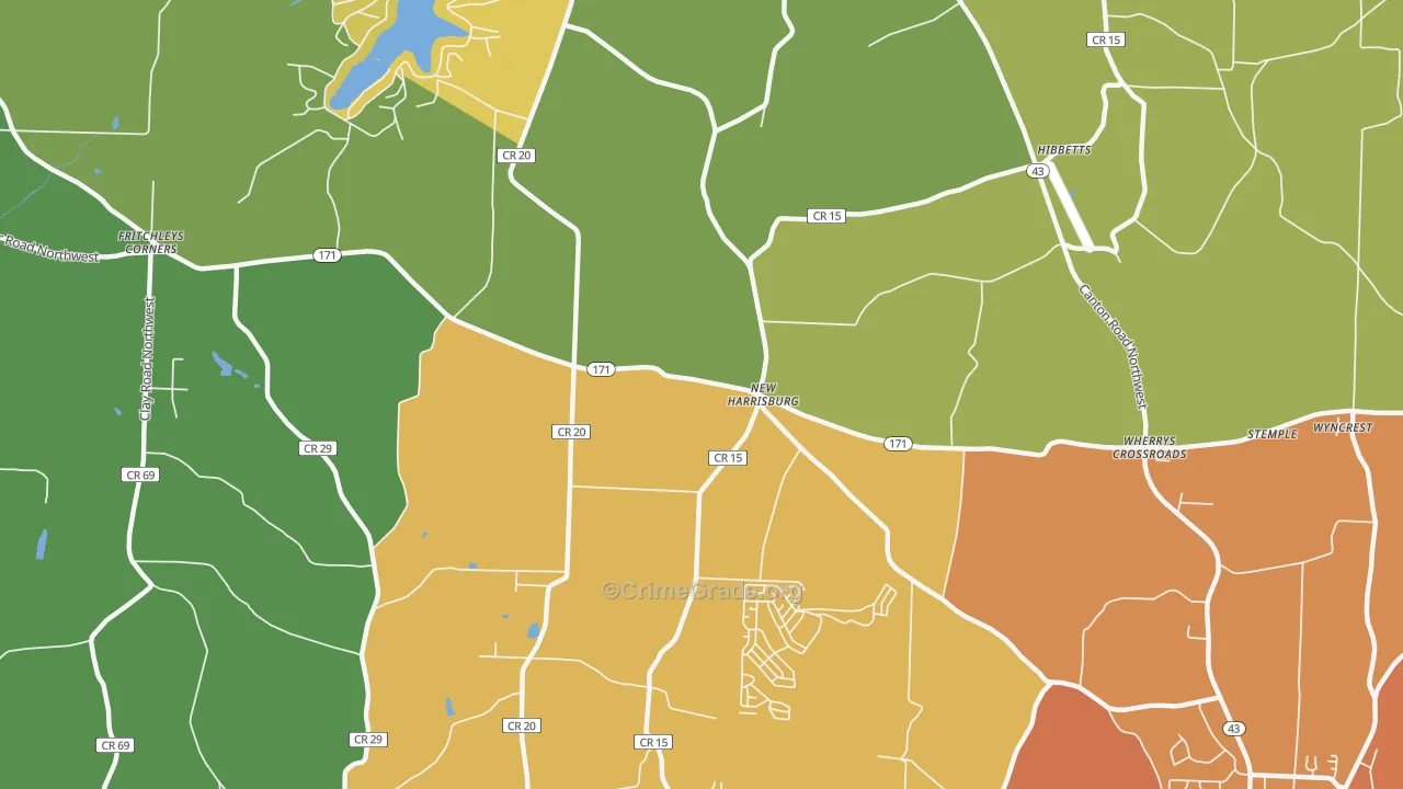New Harrisburg, OH Map of Arson Rates