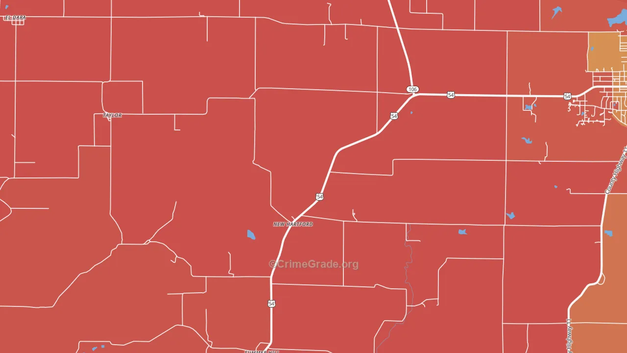 New Hartford, IL Map of Arson Rates