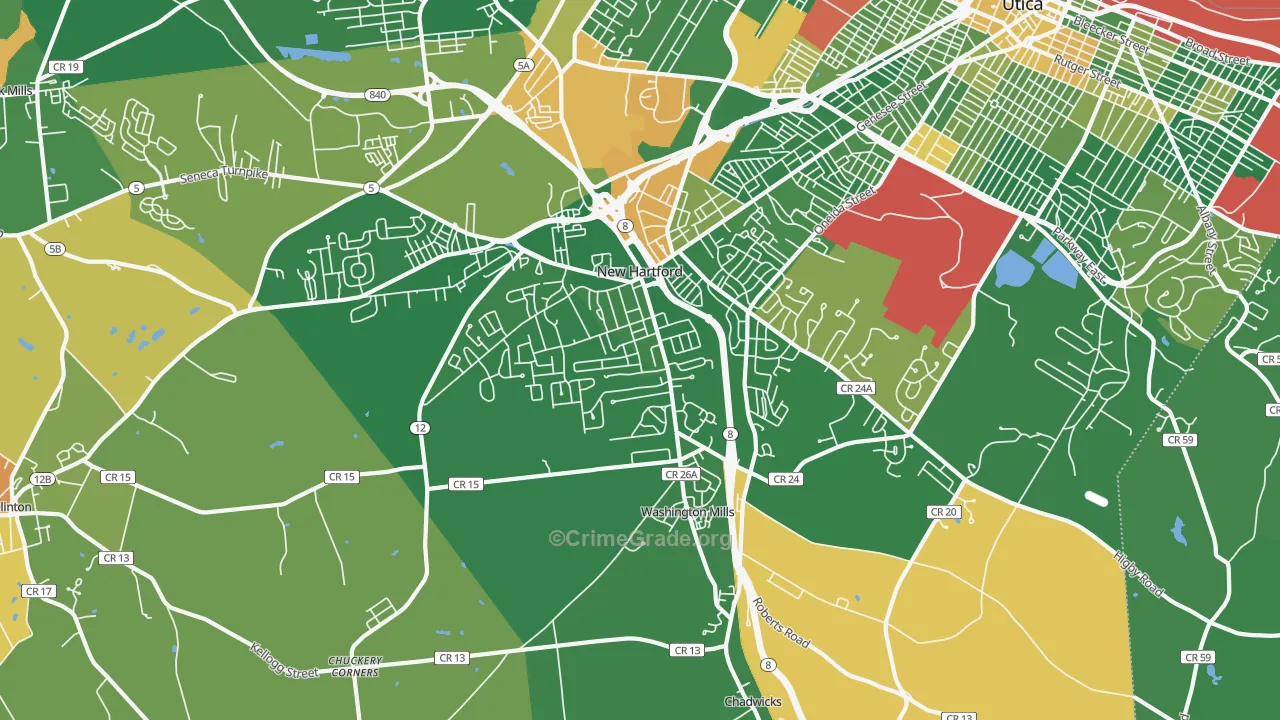 New Hartford, NY Map of Arson Rates