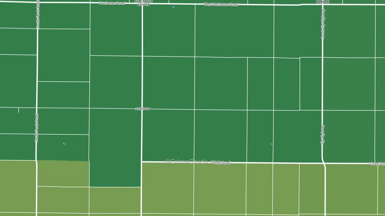 New Haven Center, MI Map of Arson Rates