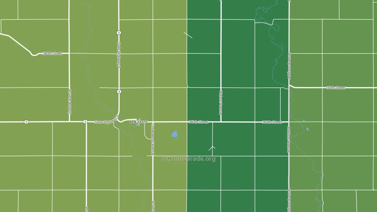 New Haven, IA Map of Arson Rates