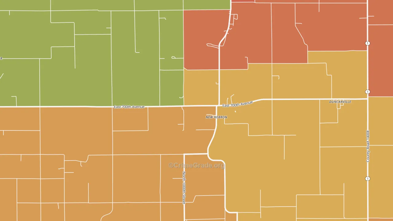 New Hebron, IL Map of Arson Rates
