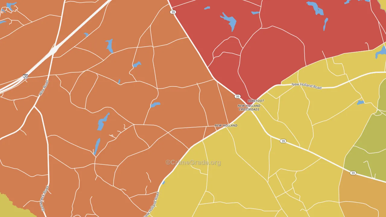 New Holland Crossroads, SC Map of Arson Rates