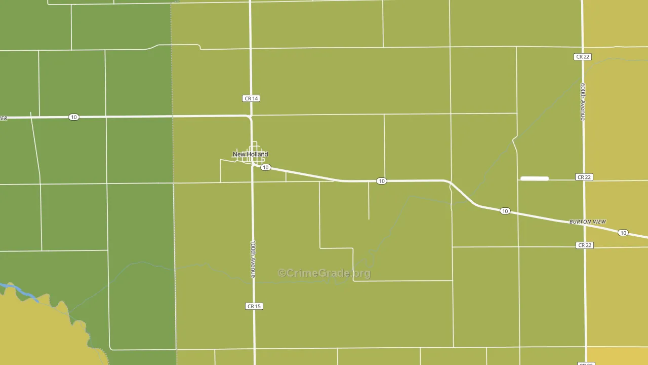 New Holland, IL Map of Arson Rates