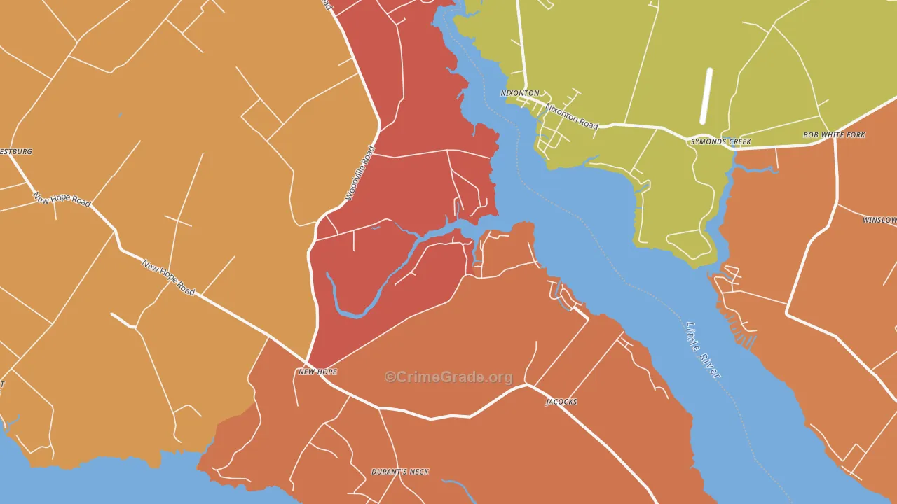 New Hope, NC Map of Arson Rates