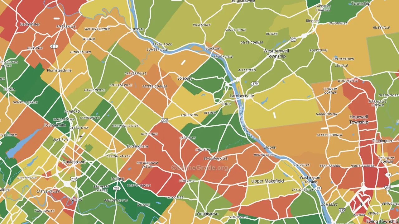 New Hope, PA Map of Arson Rates
