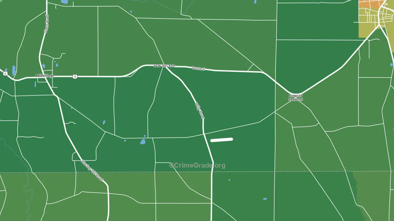 New Ireland, PA Map of Arson Rates
