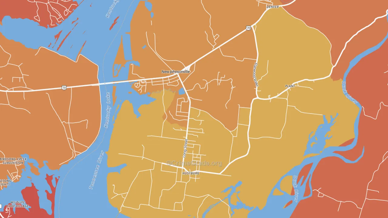 New Johnsonville, TN Map of Arson Rates