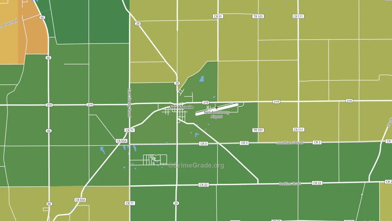 New Knoxville, OH Map of Arson Rates