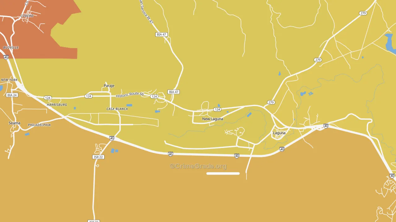 New Laguna, NM Map of Arson Rates