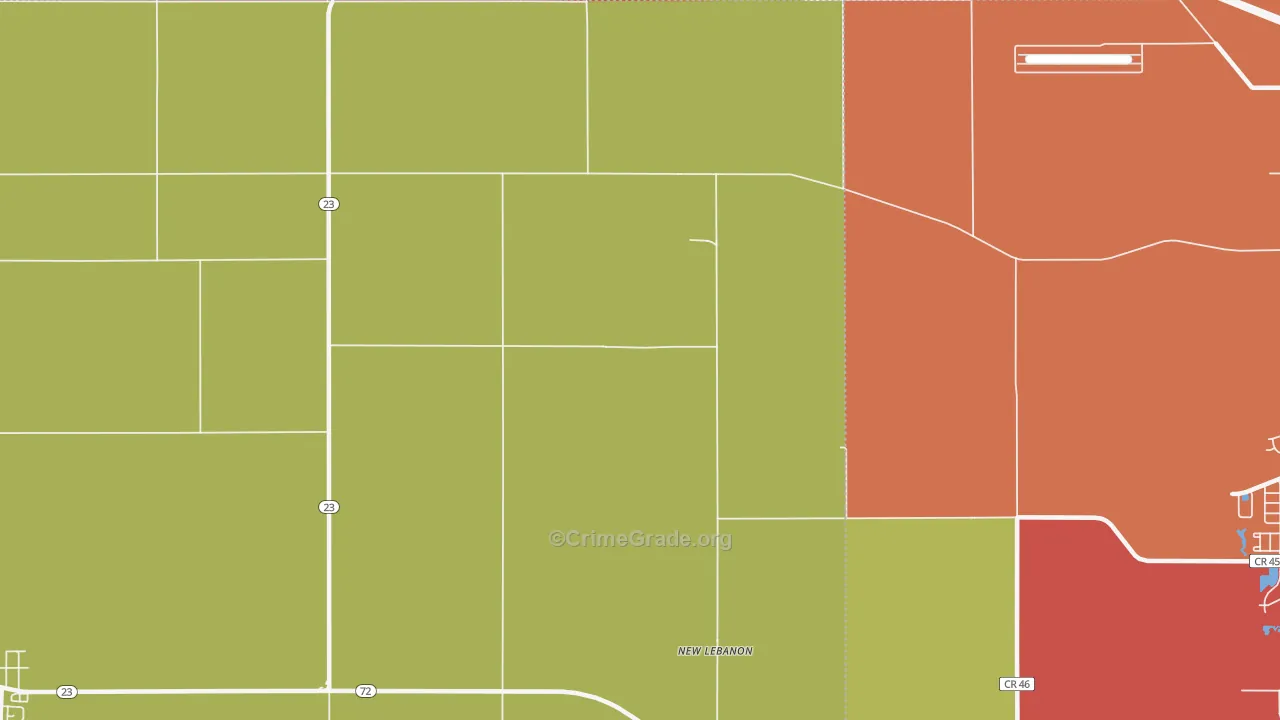 New Lebanon, IL Map of Arson Rates
