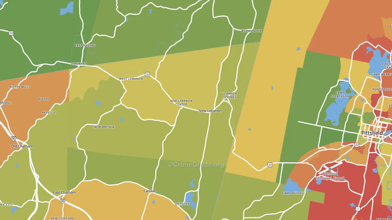 New Lebanon, NY Map of Arson Rates