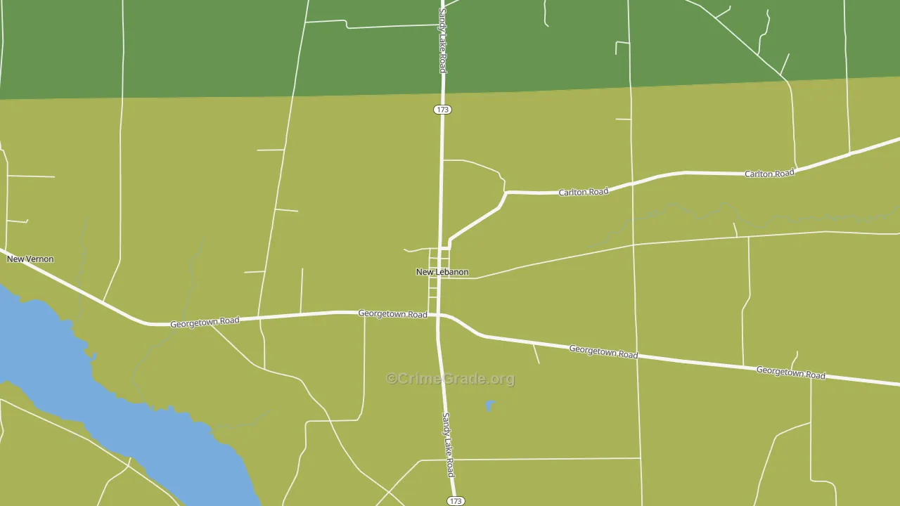 New Lebanon, PA Map of Arson Rates