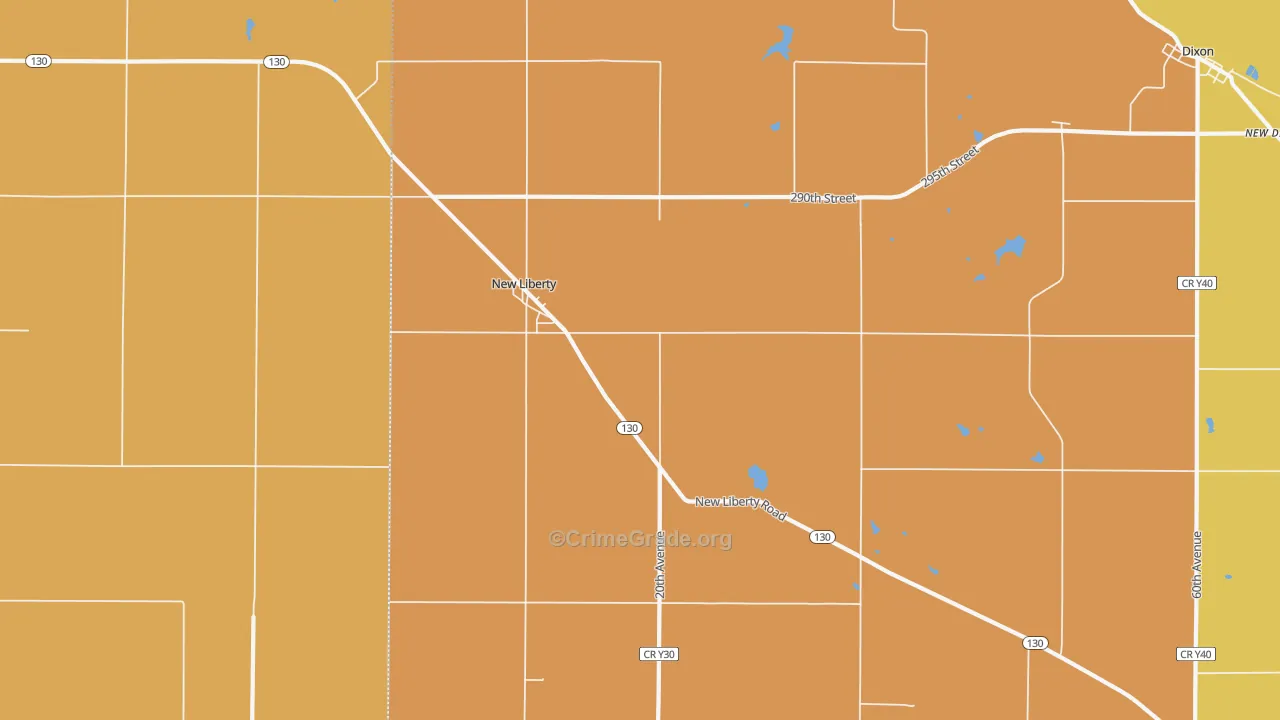 New Liberty, IA Map of Arson Rates