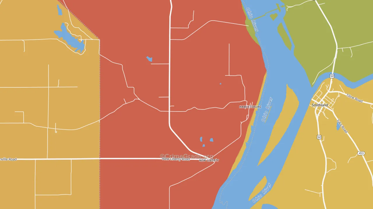 New Liberty, IL Map of Arson Rates
