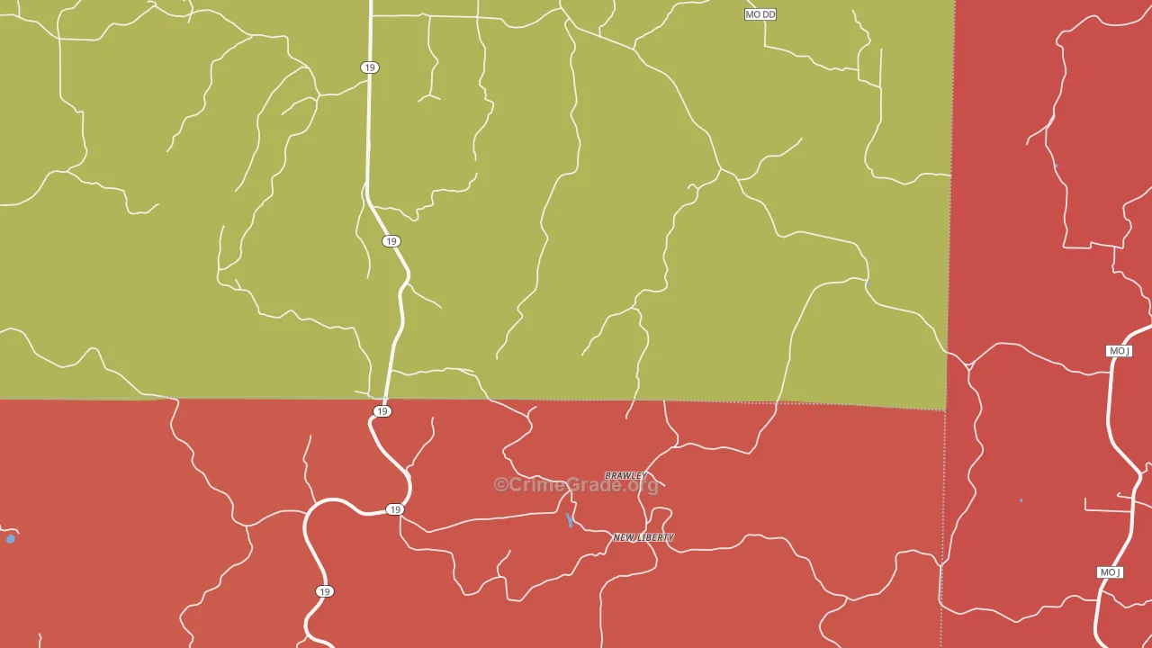 New Liberty, MO Map of Arson Rates