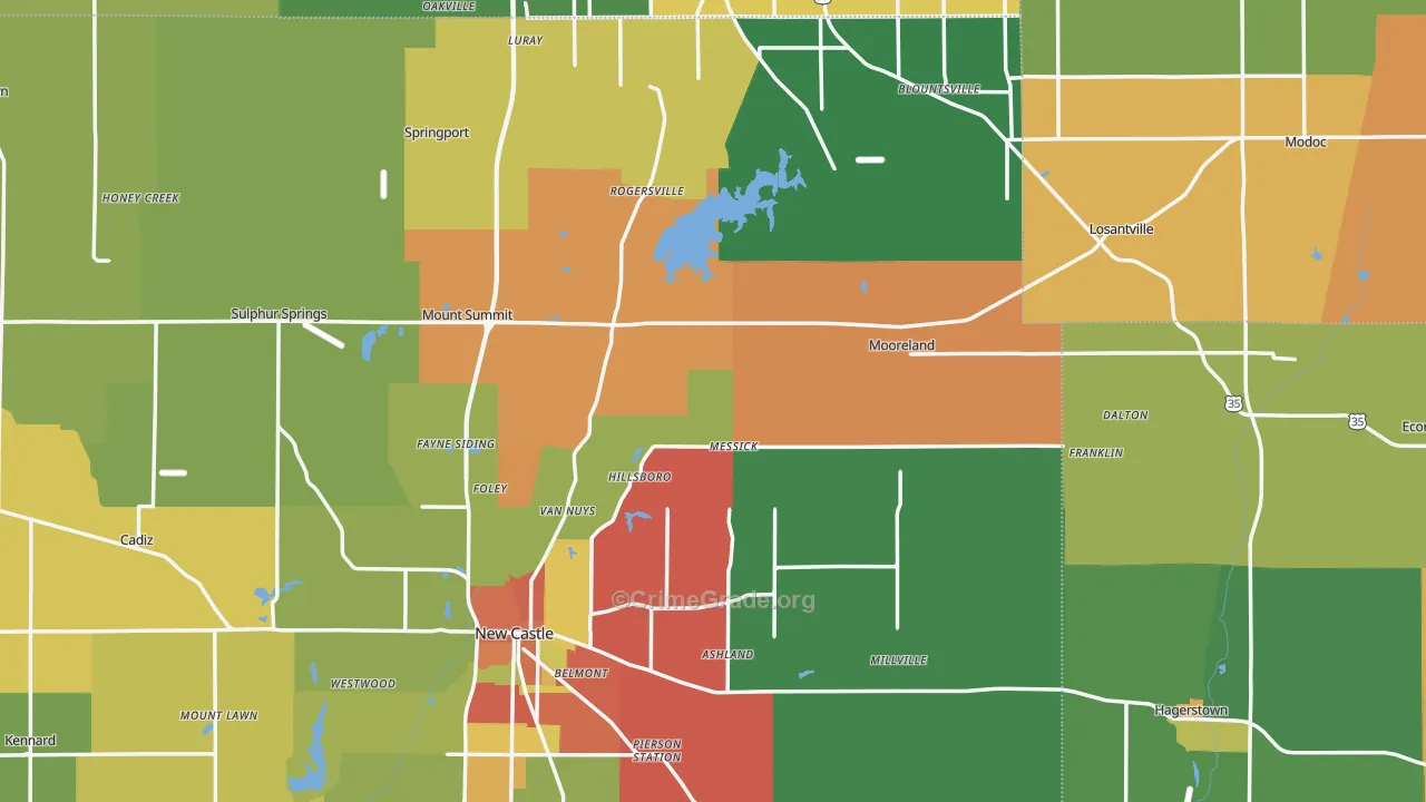 New Lisbon, IN Map of Arson Rates