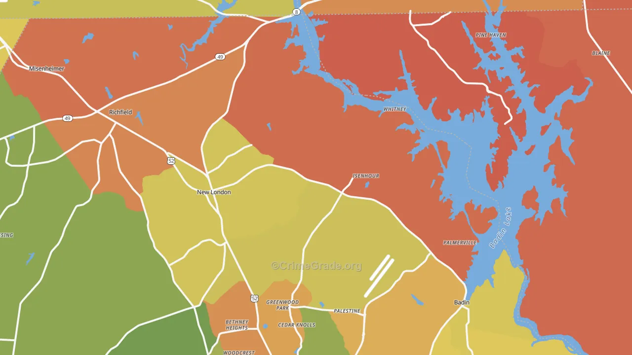 New London, NC Map of Arson Rates