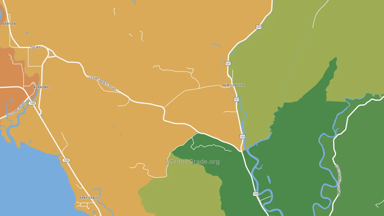 New London, WA Map of Arson Rates