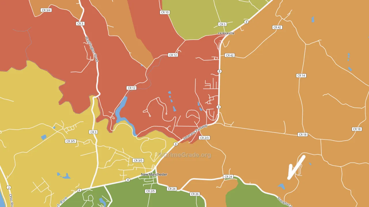 New Manchester, WV Map of Arson Rates