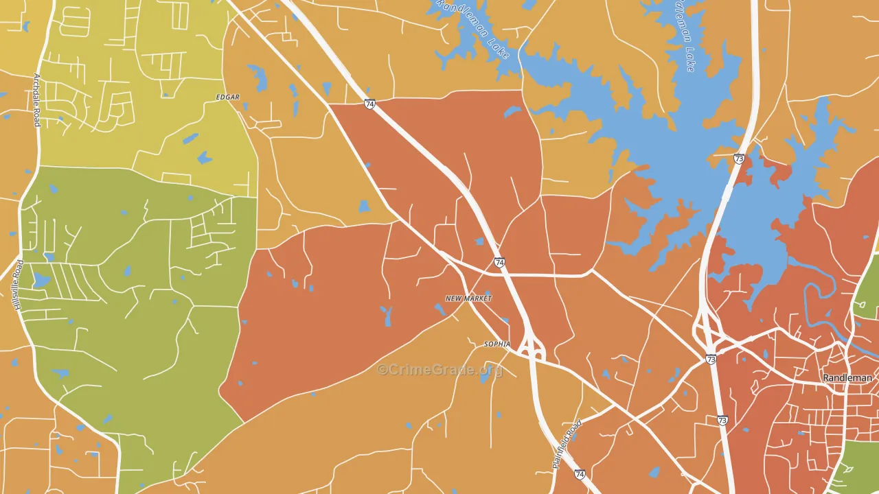 New Market, NC Map of Arson Rates