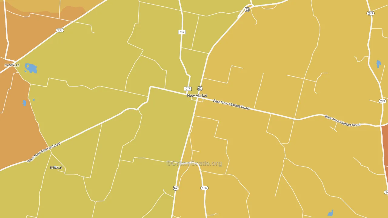 New Market, OH Map of Arson Rates