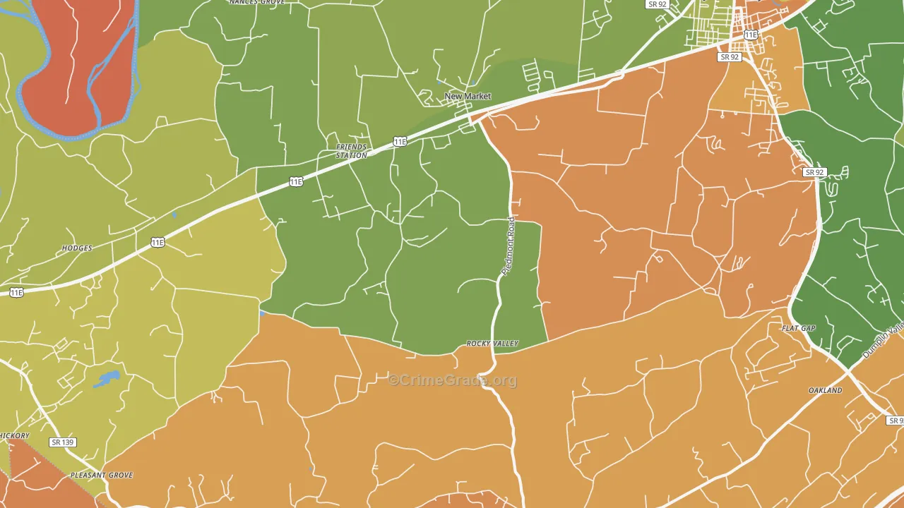 New Market, TN Map of Arson Rates