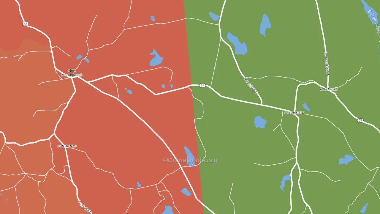 New Marlboro, MA Map of Arson Rates