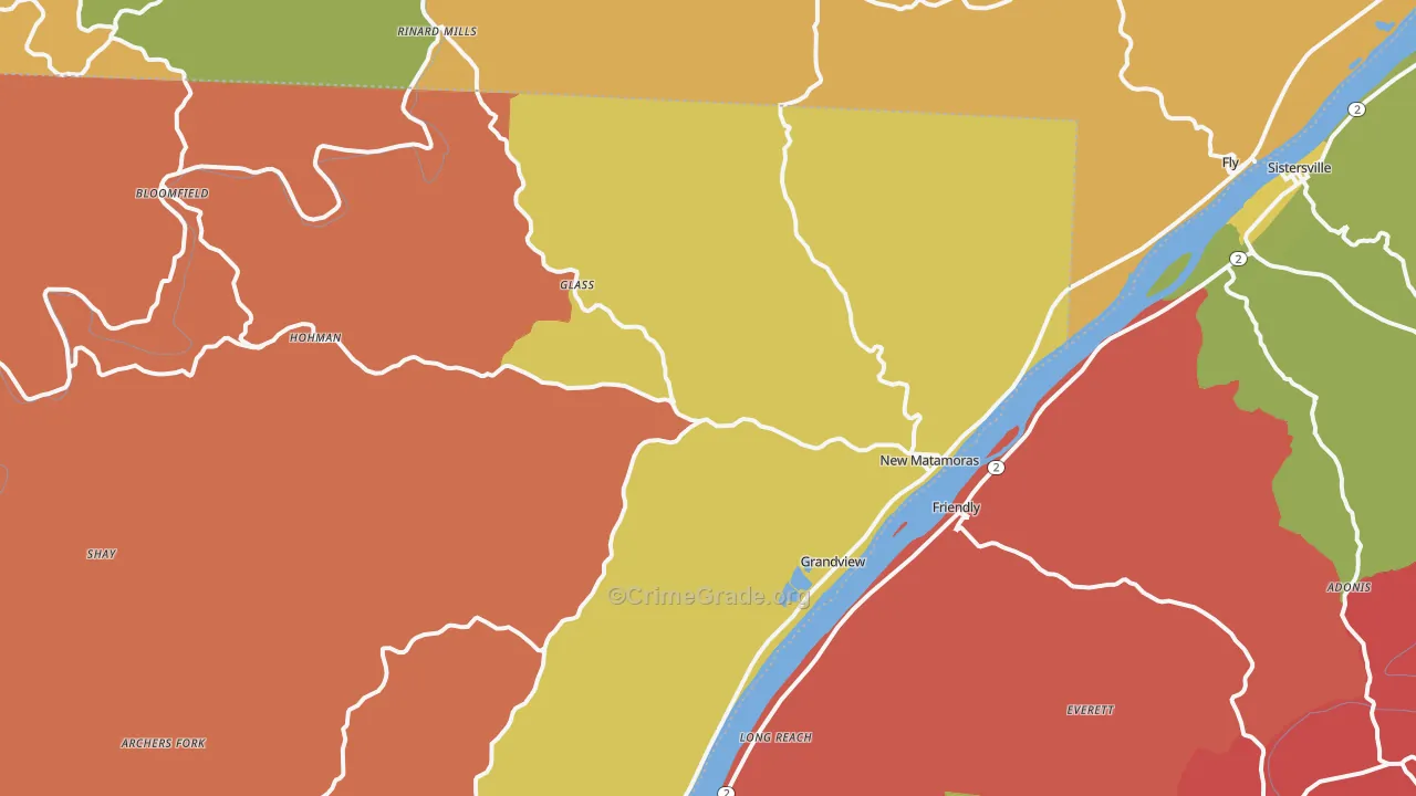 New Matamoras, OH Map of Arson Rates